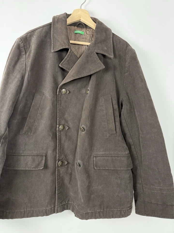Abrigo Chaqueta Doble Pecho Forrado Guisante United Colors of Benetton Marrón 56 2XL Foto 4 de 4