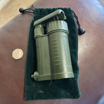 Tragbarer Wasserfilter Luftreiniger Pumpe mit Schlauch Outdoor Survival Camping Wandern