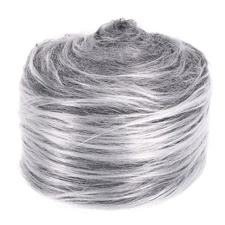 4.9ft x 2 in Faux Fur Fabric Precut Strips Plush Roll, White Grey