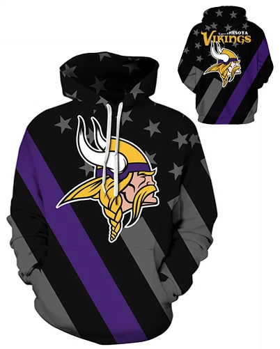 Minnesota Vikings Team 3D Hoodie