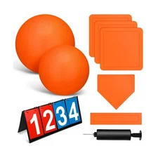 Jenaai 9 Pieces Sports Kickball Set Include 2 Pieces Kickball 5 Pieces Bases ...