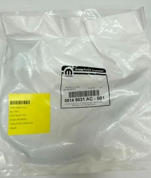 Новый кабель зажигания Mopar 5149031AC 2007-2011 Jeep Wrangler - Изображение 2 из 2