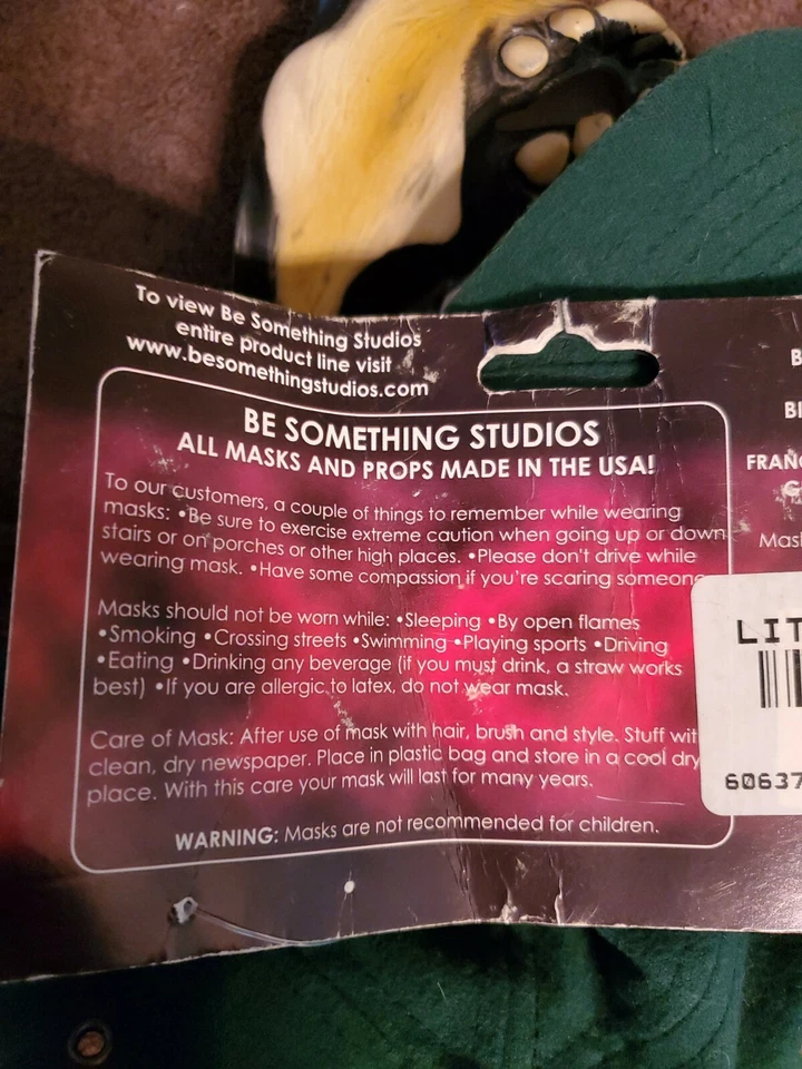 Little Raskull Mask Skull Skeleton Dress Up Halloween Adult Costume Accessory - Image 4 of 4