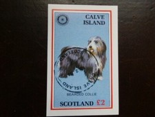 Briefmarken, Hunde, Calve Island, Schottland, gestempelt