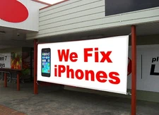 We Fix iPhones Cell Phones Repair Retail Store Business Advertising Banner Signs