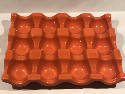 Egg Holder/Crate That Holds 12 Eggs Orange Ashland Ceramic Beautiful!