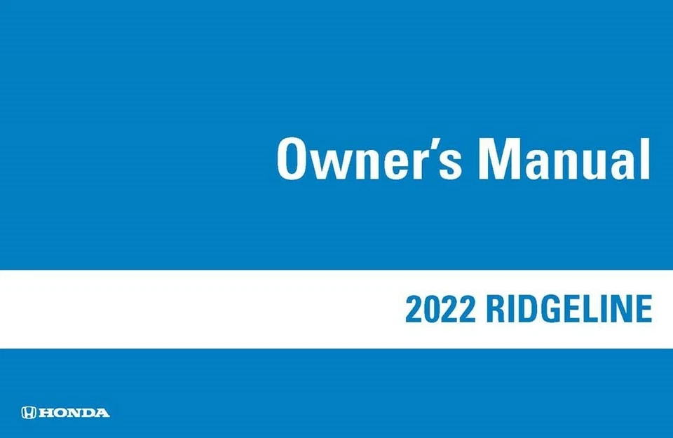 2022 Honda Ridgeline Owners Manual User Guide Reference Operator Book