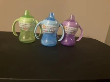 Bundle Of 3 Munchkin Mighty Gro Grip 8oz Spill Leak Proof Sippy Cups