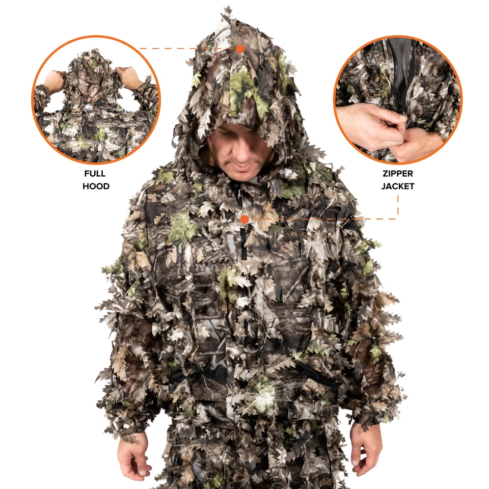 Arcturus 3D Leaf Ghillie Suit (Dark Woodland) - Hunting Jacket & Pants Set - Image 3 of 4