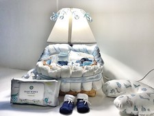 Baby Boy Gift, Baby Shower Gift Basket, Handsome Baby Prince Lamp Basket Gift 