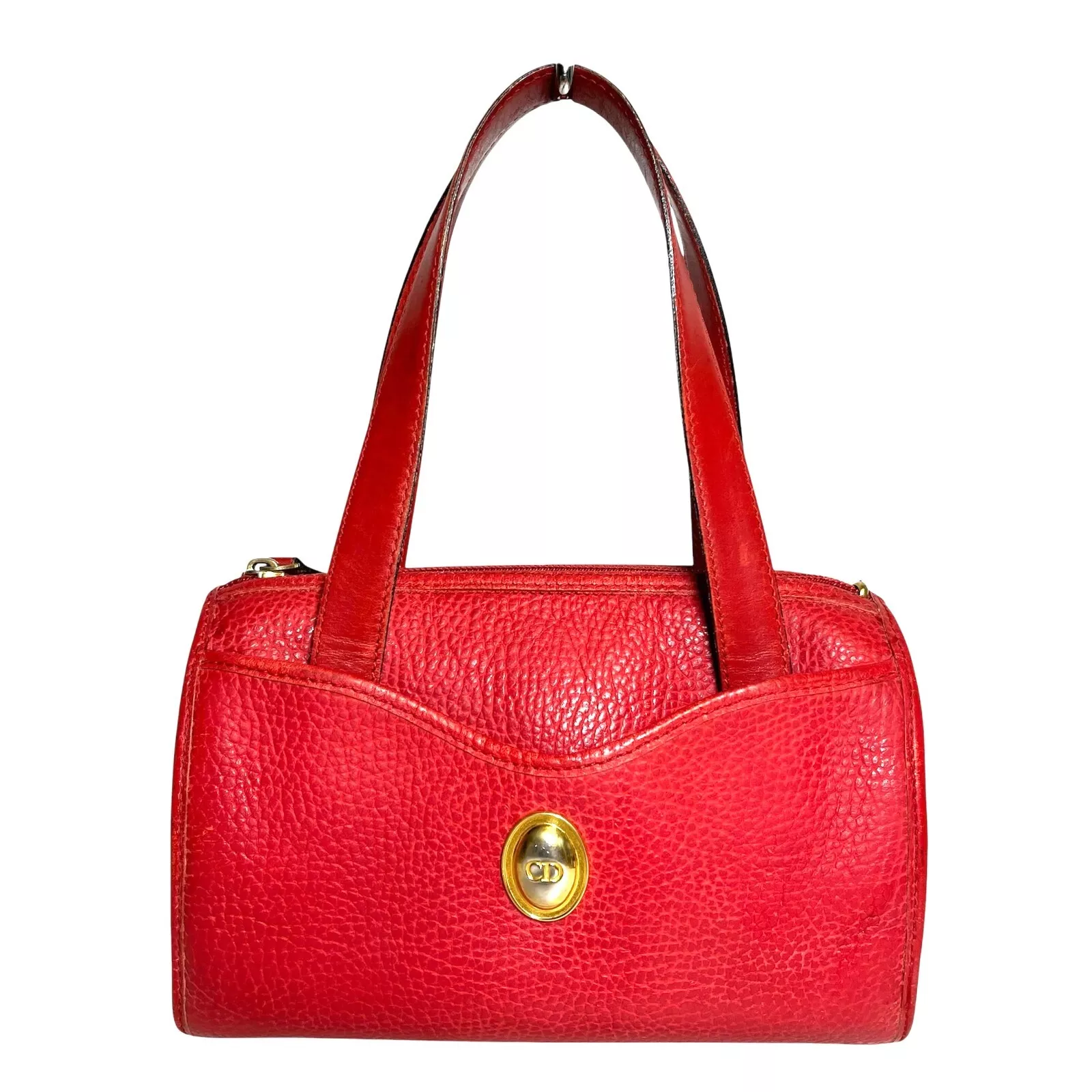 Mini sac à main Dior cuir rouge vintage authentique du Japon