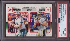 2010 Topps Gridiron Lineage Dan Marino Drew Brees PSA 9 Mint
