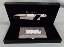Bombay Pen & Mirror Purse Compact Set With Rhinestones ~ NEW in Original Box