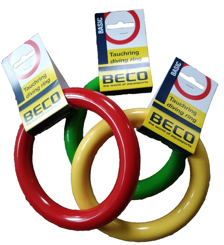 3 x BECO TAUCHRINGE GLATTE FORM --°Gelb°-ROT°-Grün°-- Tauchringset