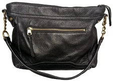 The Sak Collective Tahoe Medium Shoulder Bag Black Pebbled Leather Hobo Purse 