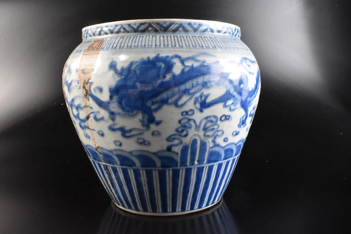 陶瓷蓝色1850-1899 年日本花瓶| eBay