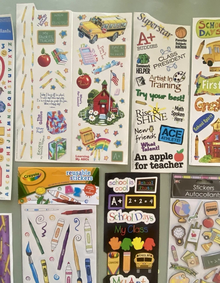 SALE! Large Lot of School Stickers! 22 Sheets! Crayola, Recollections, Etc - Image 3 of 4