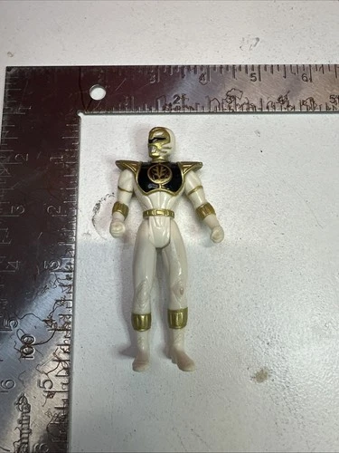 Saban White Ranger Vintage 1995 Mighty Morphin Power Rangers Figure Toy 4"
