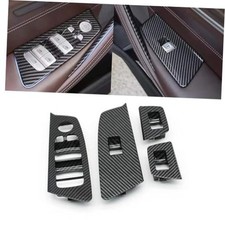 4PCS Window Lift Switch Button Covers, Window Switch Lift Carbon Fiber 4PCS