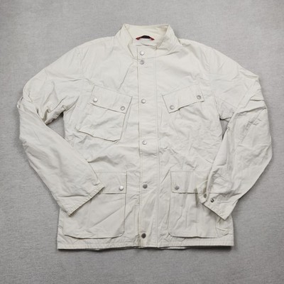 Vintage Robe di Kappa Jacke Herren Übergang Anorak Gr. XL Weiß Beige Tasche Y2K