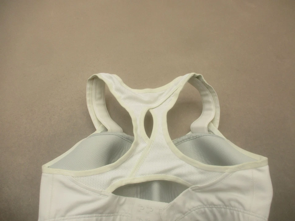 32D Moving Comfort Womens White Lined Wireless Racerback Athletic Sports Bra 10L - Image 4 of 4
