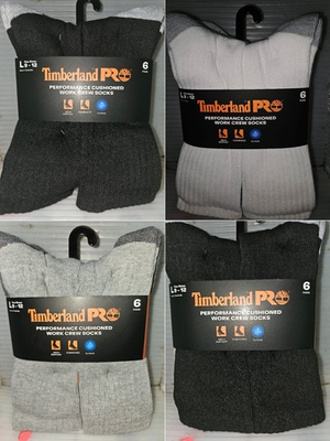 #ad Timberland Pro Work Focused Cushioned Moisture Control Crew Sox 6 Pair Sz 9 12 $21.98