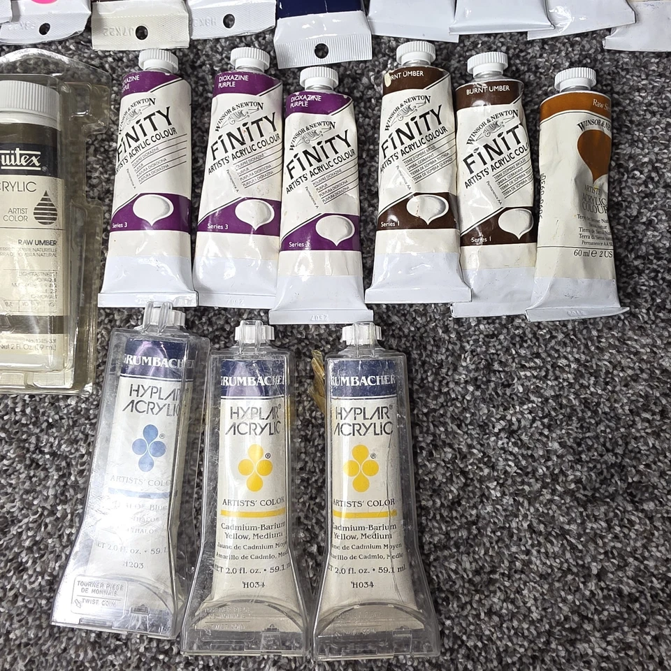 Artist Grade Modern Acrylic Paint Lot 45+ Tubes - Winsor Newton, Blick, Liquitex - Image 3 of 4