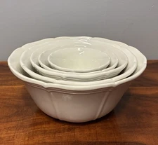 Set of 5 Mikasa FRENCH COUNTRYSIDE Nesting Mixing Serving Bowls White F9000