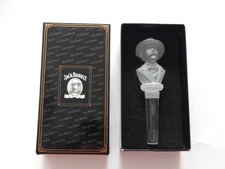 JACK DANIELS BOTTLE STOPPER FROSTED CRYSTAL BUST 2004 LIMITED EDITION IN BOX