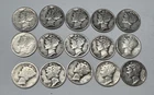 Lot # 1616 - 1.50 Face Value Mercury Dimes - 90% Silver - Unknown Grade