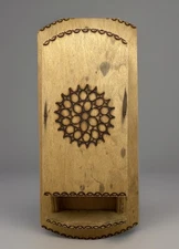 Vintage Matchbox Holder Wall Hanging Burnt Wood Made in Poland