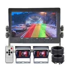 4PIN 7'' AHD Monitor DVR 2x 1080P Backup Camera BSD for RV Truck Trailer Bus SUV
