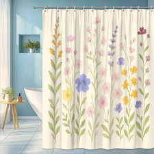 Floral Shower Curtain - Colorful Watercolor Flower Design