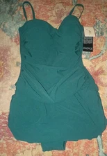 Profile By Gottex Emerald Green Women's Bathing Suit Size 10C  Beach Spa $138 NT
