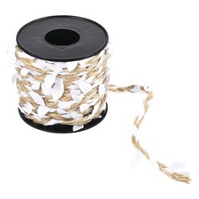 33ft 5mm Burlap Leaf Ribbon Vine Natural Jute Rope Twine White