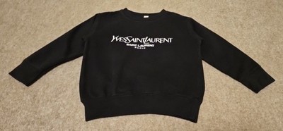 Baby Toddler Rabbit Skins Yves Saint Laurent Paris Pullover Sweatshirt Black