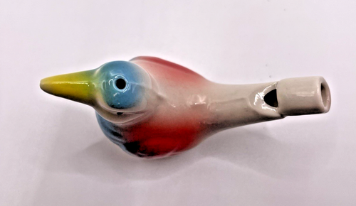 Fischietto acqua uccellino in ceramica pastello multicolore canzone 1,75"x3" - Foto 2 di 9