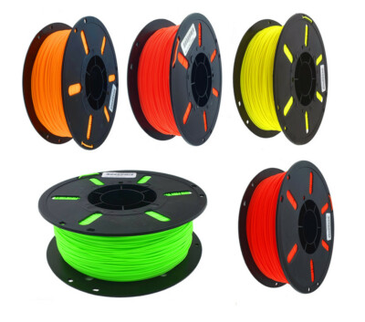 1kg PLA Filament Rolle 1,75mm NEON GRÜN GELB ORANGE ROT HELLORANGE 3D DRUCK 