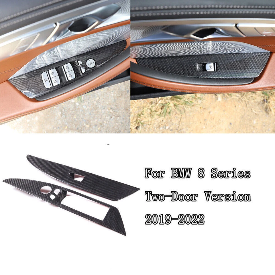 Borde elevador de ventana de fibra de carbono real para BMW Serie 8 G14 G15 840i M850i 2019-24 Foto 3 de 4