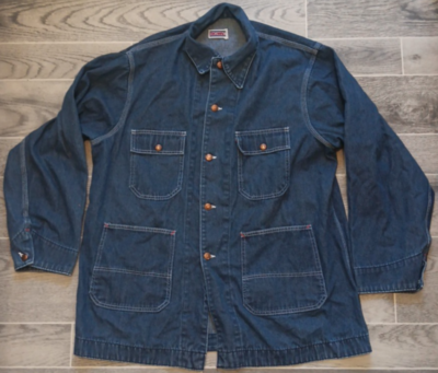 #ad #ad Vintage Big Mac Mens 2XL Dark Wash Denim Button Up Chore Coat 80s 70s JC Penney $50.00