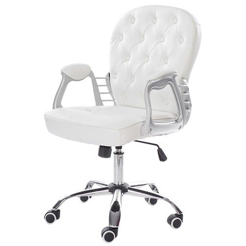 Home Office Desk Chair Adjustable Height PU Leather Padded Swivel Computer Chair - Picture 15 of 16