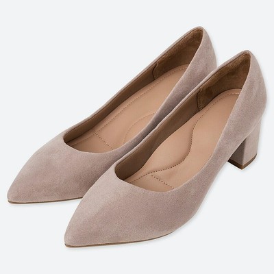 NWT Uniqlo Chunky Heeled Pumps Shoes Beige