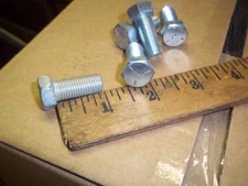 LOT  OF 5       7/16" X  1"    20 TPI     GRADE 5  HEX BOLT