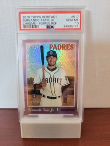 2019 Topps Heritage #517 Fernando Tatis Jr Purple Refractor RC PSA 10