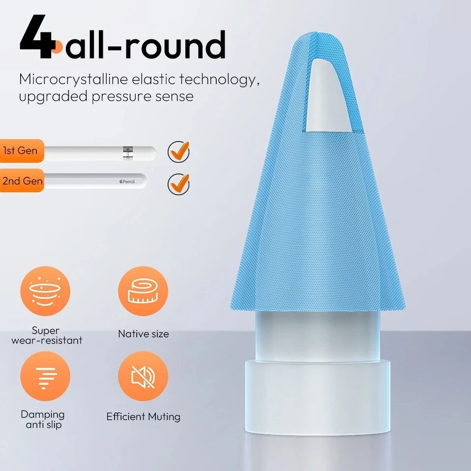 1-8 PCS Replacement Tips for Apple Pencil 1st/2nd Gen iPencil Nibs for iPad Pro - Image 2 of 4