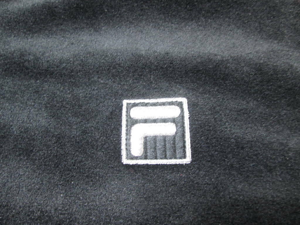 Felpa nera con cappuccio Fila donna taglia M manica lunga zip davanti logo pullover sport