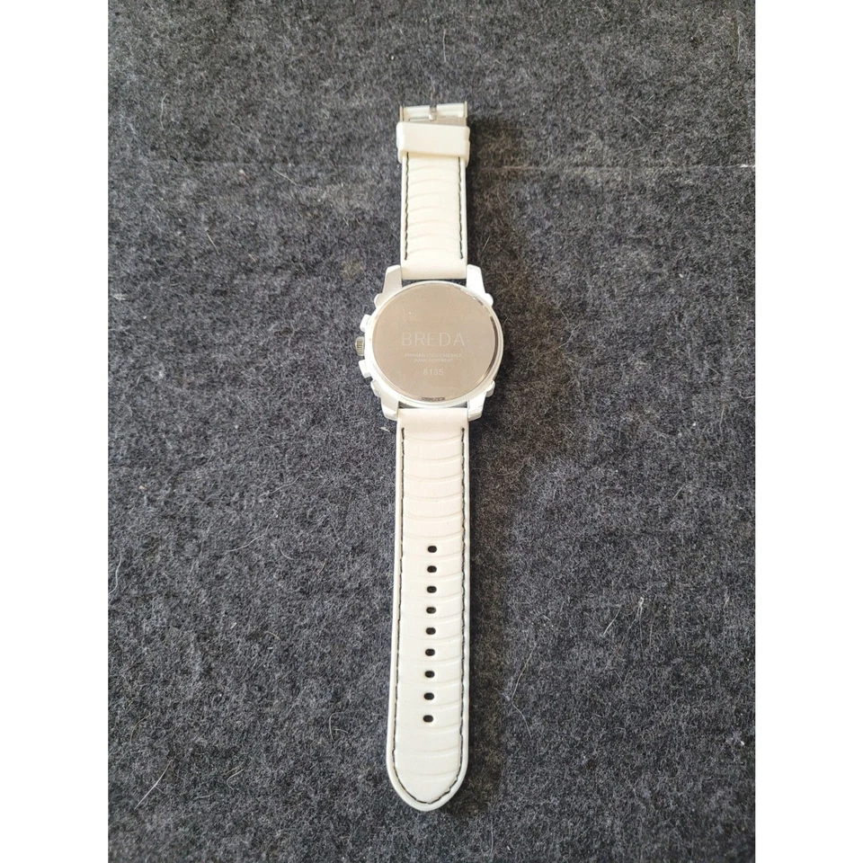 Breda Men's 8135-white "Colton" White Bezel Black Accented Silicone Band Watch - Image 3 of 4