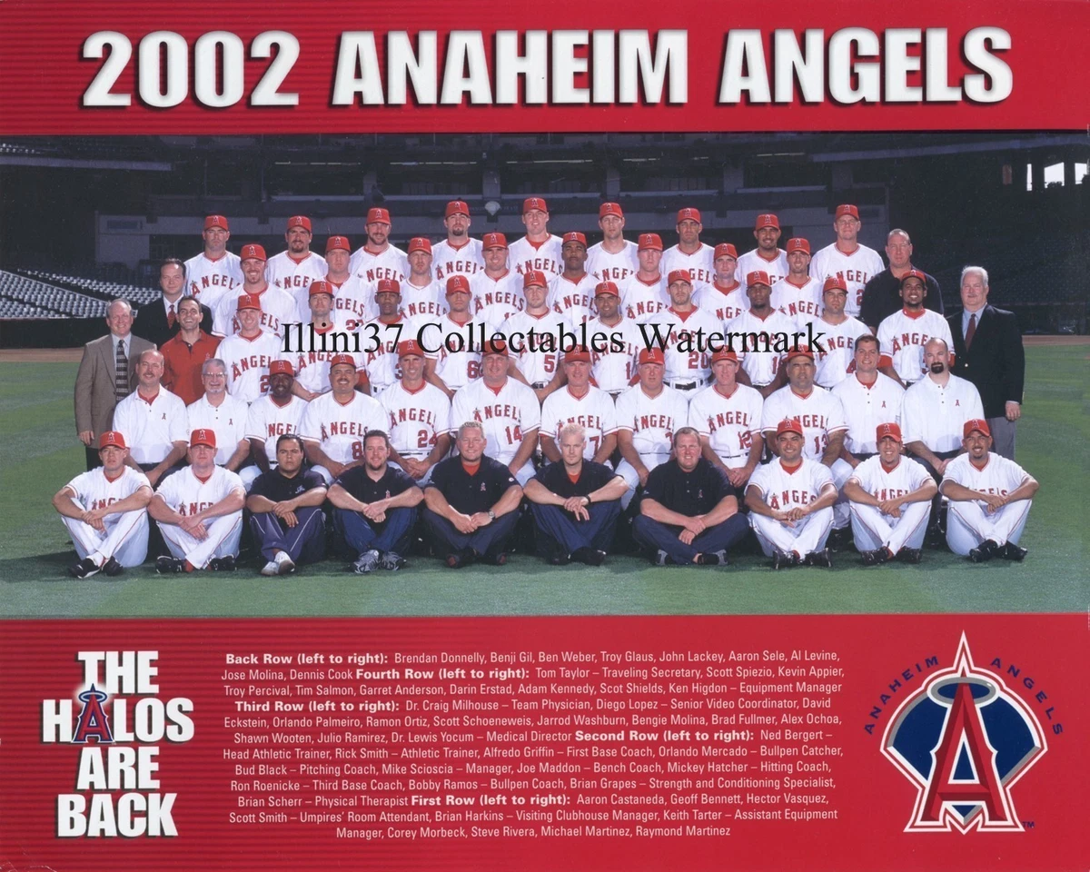 2002 ANAHEIM ANGELS WORLD SERIES CHAMPIONS BASEBALL TEAM 8X10