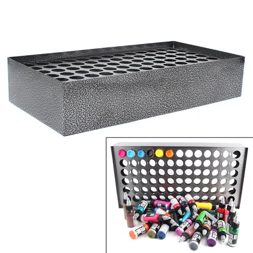 78-Holes Tattoo Ink Rack Wall Mounted Ink Bottle Display Holder Stand Organizer image 2