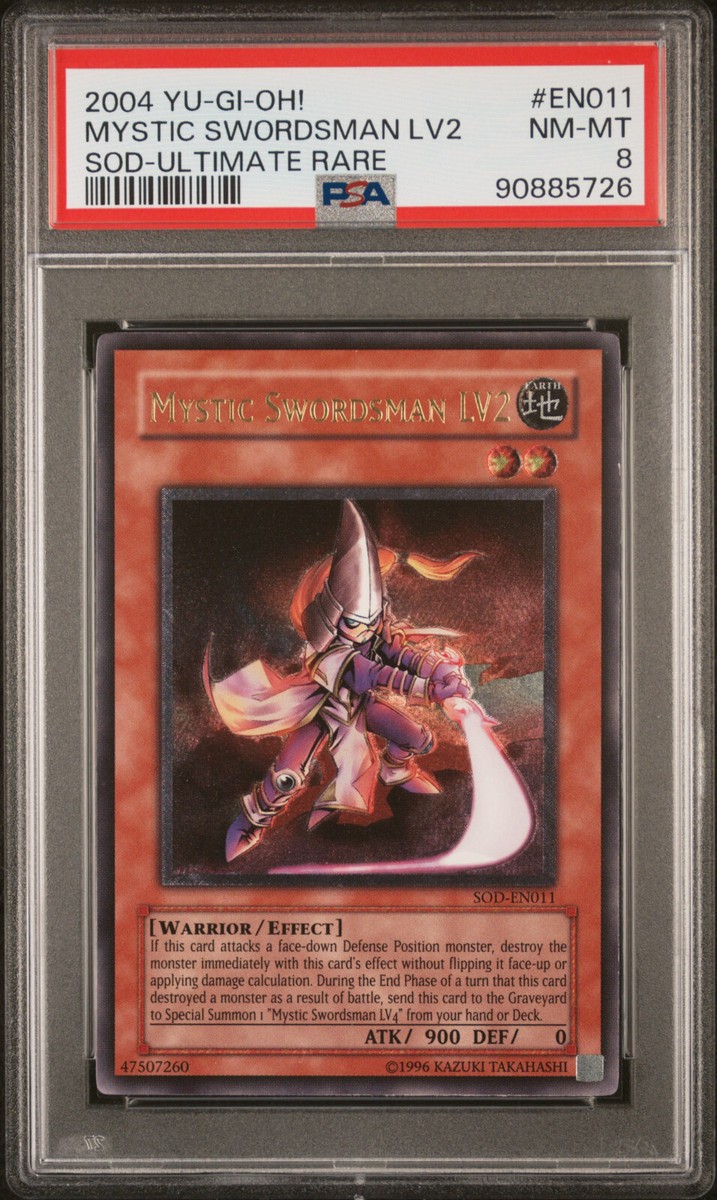 2004 YUGIOH SOD-EN011 MYSTIC SWORDSMAN LV2 ULTIMATE RARE PSA